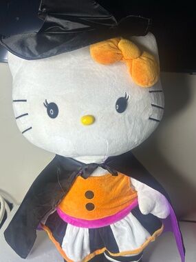Hello Kitty Orange & Black Halloween Dress Plush